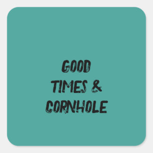 Adesivo Quadrado Bons Tempos & Cornhole 🌽
