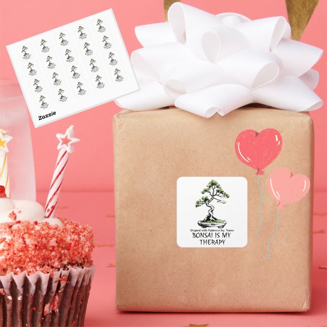 Adesivo Quadrado Bonsai is My Therapy funny quote for bonsai lovers (Criador carregado)