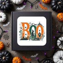 BOO Abóboras Ornamentadas Florais Botânicos Laranj