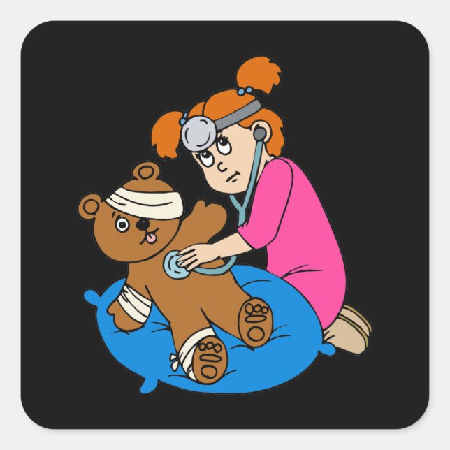 Adesivo Quadrado Boo-Boo Bear e Kid Doctor (Frente)