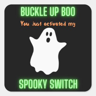 Adesivo Quadrado Boo de Encerramento Você Acendeu Meu Switch Spooky