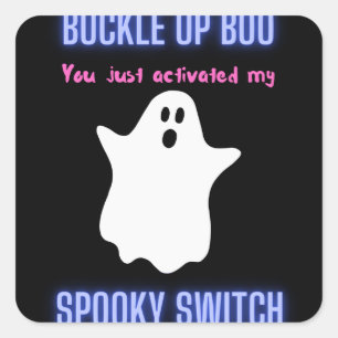 Adesivo Quadrado Boo de Encerramento Você Acendeu Meu Switch Spooky