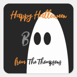 Adesivo Quadrado Boo Ghost Happy Halloween