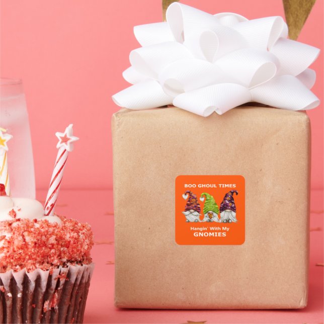 Adesivo Quadrado Boo Ghoul Times com o Dia das Bruxas (Festa)