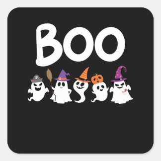 Adesivo Quadrado Boo Halloween