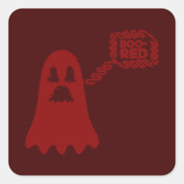Adesivo Quadrado Boo-Red Sticker
