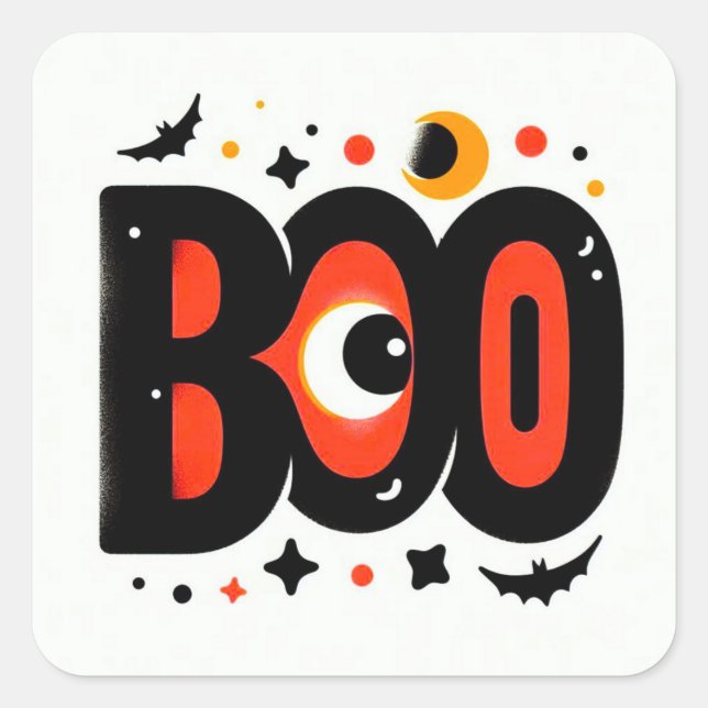 Adesivo Quadrado Boo Stickers (Frente)