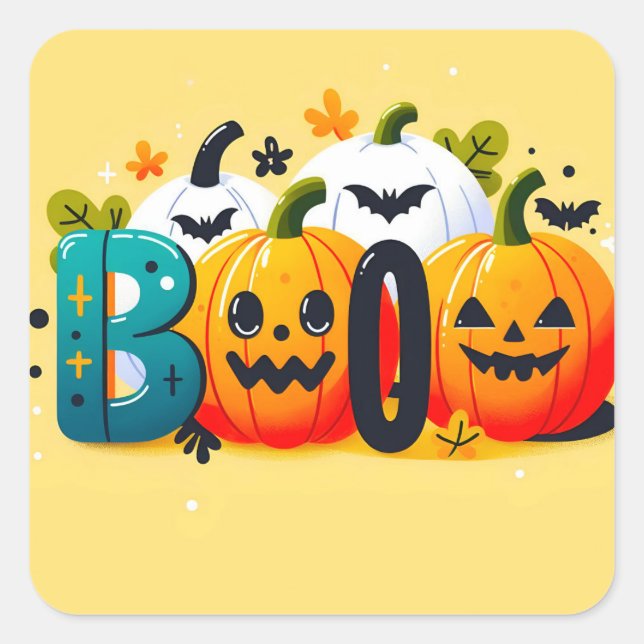 Adesivo Quadrado Boo Stickers (Frente)