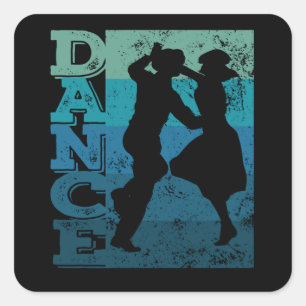Adesivo Quadrado Boogie Woogie Swing Retro Colors Vintage