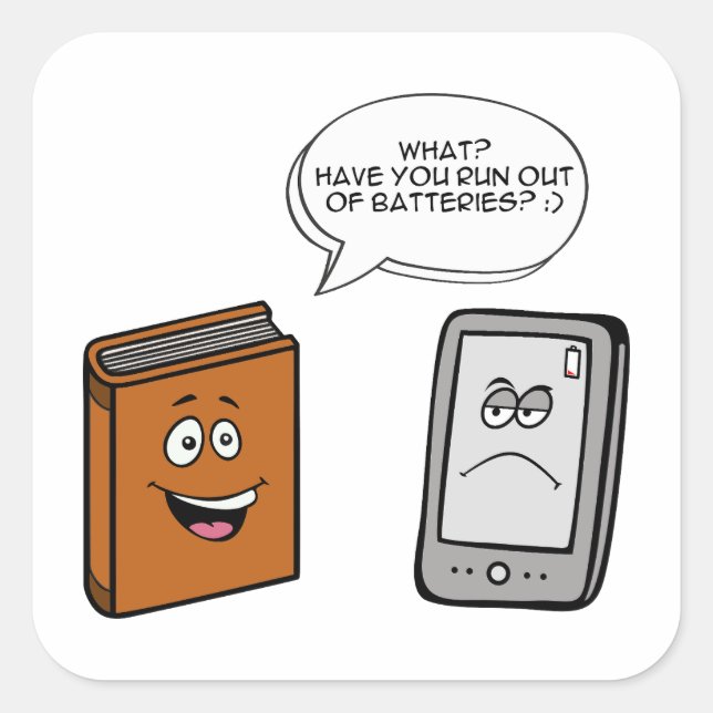 Adesivo Quadrado Book vs eBook (Frente)