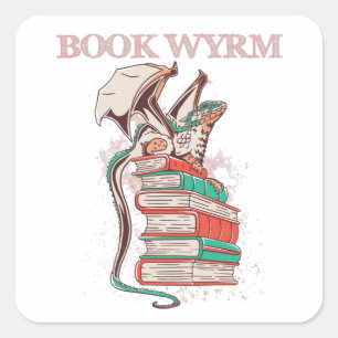 Adesivo Quadrado Book Wyrm