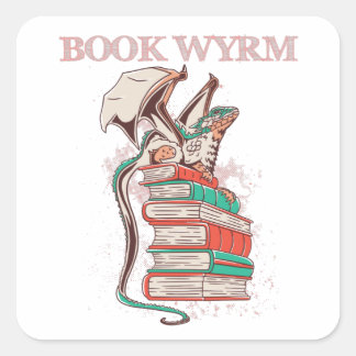 Adesivo Quadrado Book Wyrm