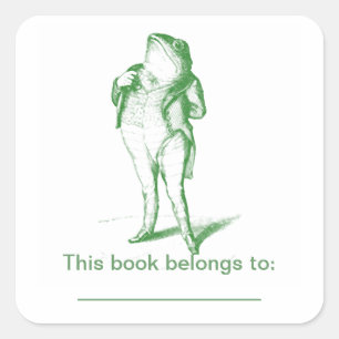 Adesivo Quadrado Bookplate do sapo