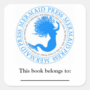 Adesivo Quadrado Bookplate literário das citações da sereia