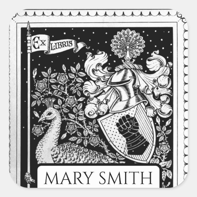 Adesivo Quadrado Bookplate, Personalizado, Sq de Reprodução Vitoria (Frente)