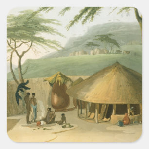 Adesivo Quadrado Boosh-Wannah Hut, placa 7 de 'African Scenery'