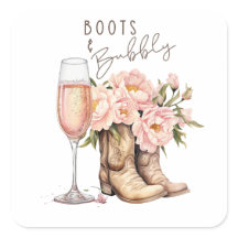 Boots and Bubble Square Sticker