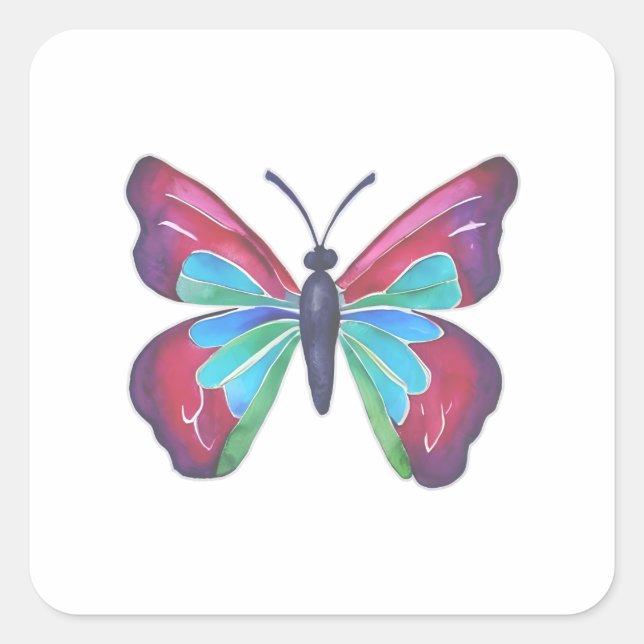 Adesivo Quadrado Borboleta (Frente)