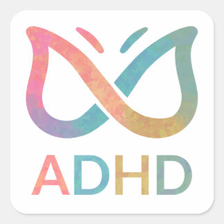 Adesivo Quadrado Borboleta ADHD