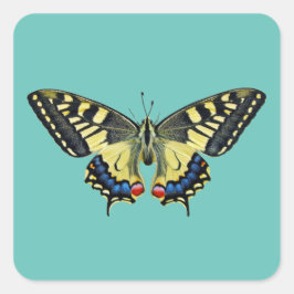 Adesivo Quadrado Borboleta amarela e preta