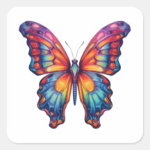 Borboleta Azul Laranja Asas