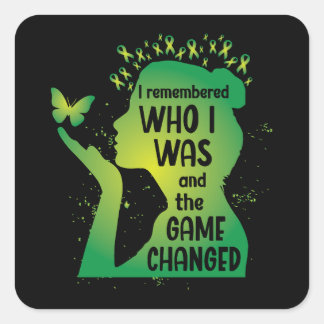 Adesivo Quadrado Borboleta Banda Verde para Saúde Mental