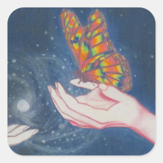 Adesivo Quadrado Borboleta da Amizade