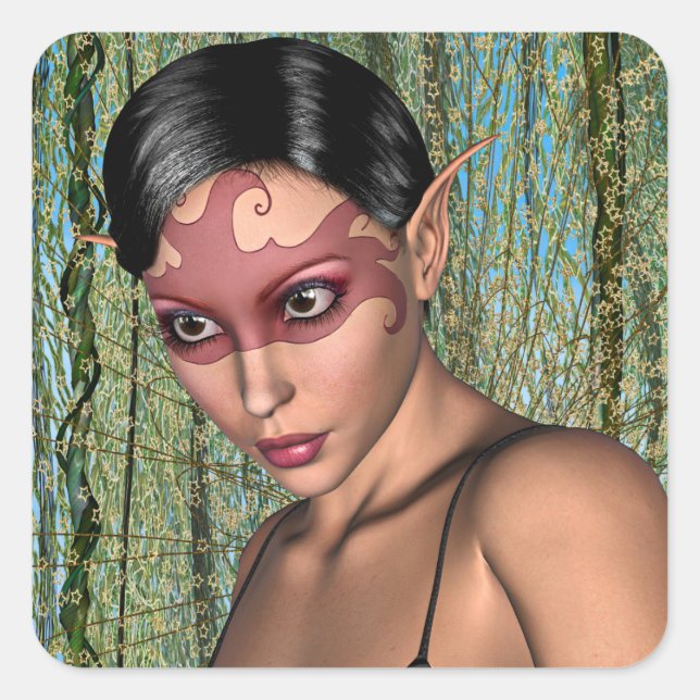 Adesivo Quadrado Borboleta de fada (Frente)