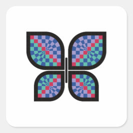 Adesivo Quadrado Borboleta de Radiação Mosaica