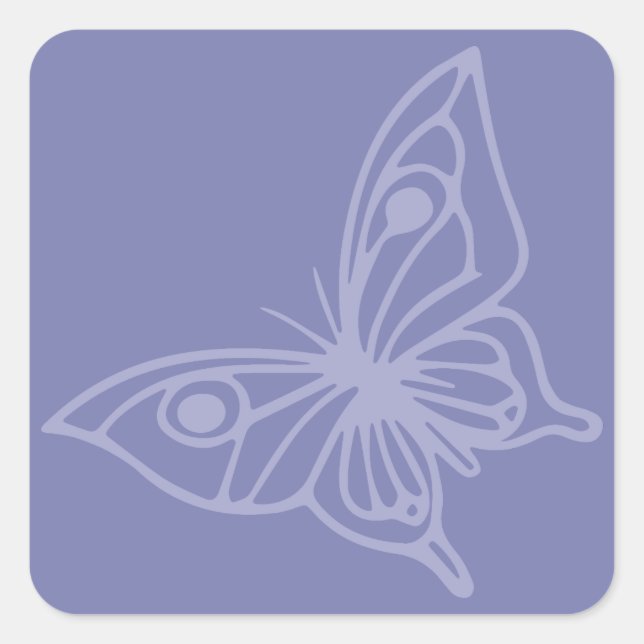 Adesivo Quadrado Borboleta do Azul Jardim (Frente)