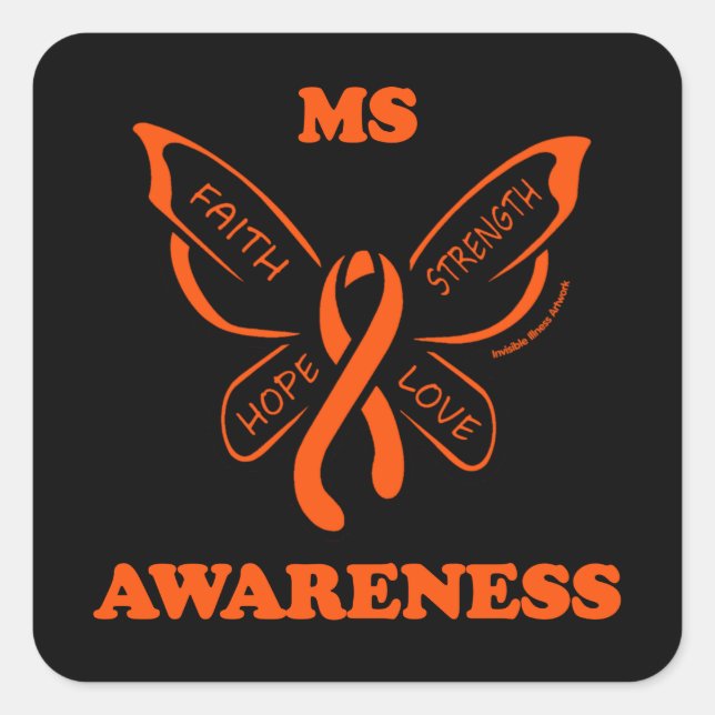 Adesivo Quadrado Borboleta/Guerreiro...MS (Frente)