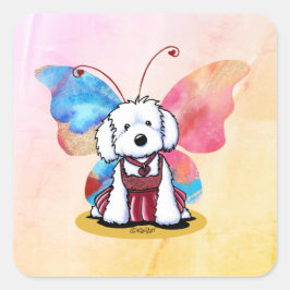 Adesivo Quadrado Borboleta Maltesa KiniArt