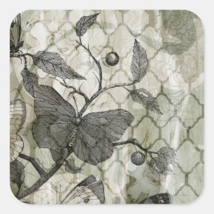 Adesivo Quadrado Borboletas árabes I