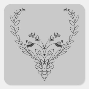 Adesivo Quadrado Borboletas e abelhas