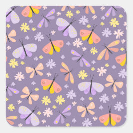 Adesivo Quadrado Borboletas E Besouros Cuxos