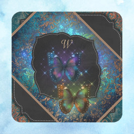 Adesivo Quadrado Borboletas Românticas Roxas e Azuis Fantasia