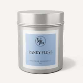 Adesivo Quadrado Borda azul clara quadrada Rótulo da Vela do logoti