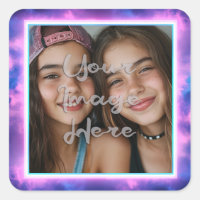 Borda de Foto Neon Vaporwave, Colorida, Cuta