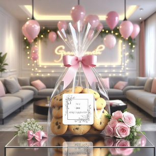 Adesivo Quadrado Borda Floral Branca e Preta para Graduação Elegant