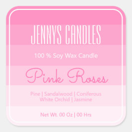 Adesivo Quadrado Borda Quadrada Moderna Pastel Arco-íris Cor-de-ros