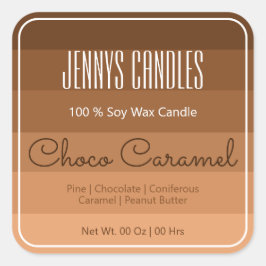 Adesivo Quadrado Borda Quadrada Moderna Pastel Arco-Íris Marrom