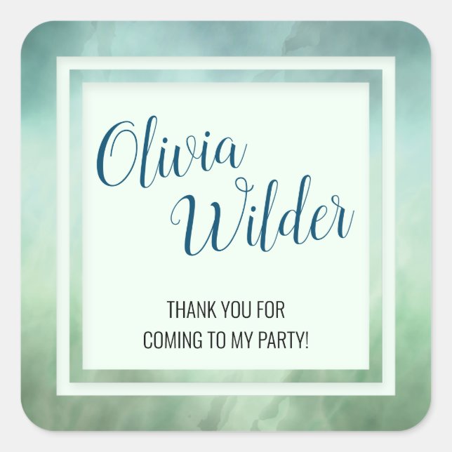 Adesivo Quadrado Borda Verde Azul (Frente)