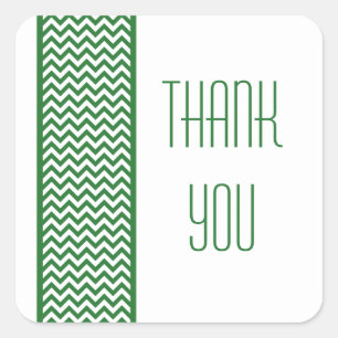 Adesivo Quadrado Borda Verde Chevron Obrigado Stickers