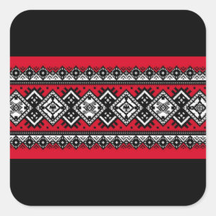 Adesivo Quadrado Bordado Vermelho