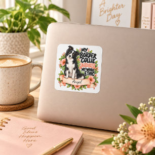 Adesivo Quadrado Border Collie Engraçado Personalizado Julga Meu Tr