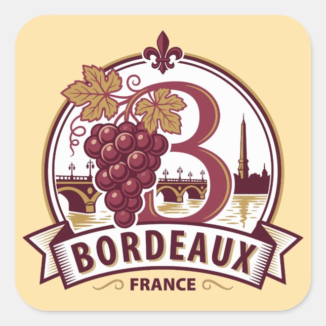 Adesivo Quadrado Bordéus França (Frente)