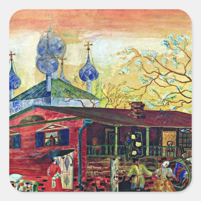 Adesivo Quadrado Boris Kustodiev, Museu de Arte de Shostakovich (Frente)