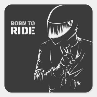 Adesivo Quadrado BORN TO RIDE" Motorcycle Biker Helme