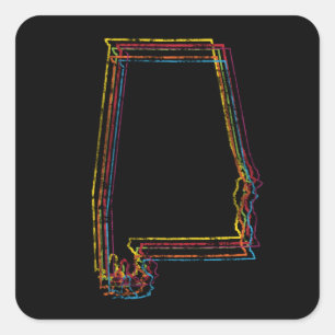 Adesivo Quadrado borrão do orgulho de Alabama