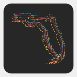 Adesivo Quadrado borrão do orgulho de florida